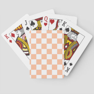 Baraja De Cartas Cuadrados a cuadros melocotón naranja blanco geomé