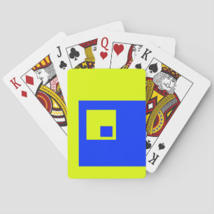 Baraja De Cartas Cuadrados amarillo y azul