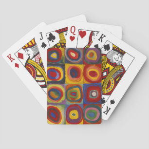 Baraja De Cartas Cuadrados con Círculos Concéntricos