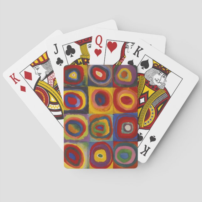 Baraja De Cartas Cuadrados con Círculos Concéntricos (Reverso)