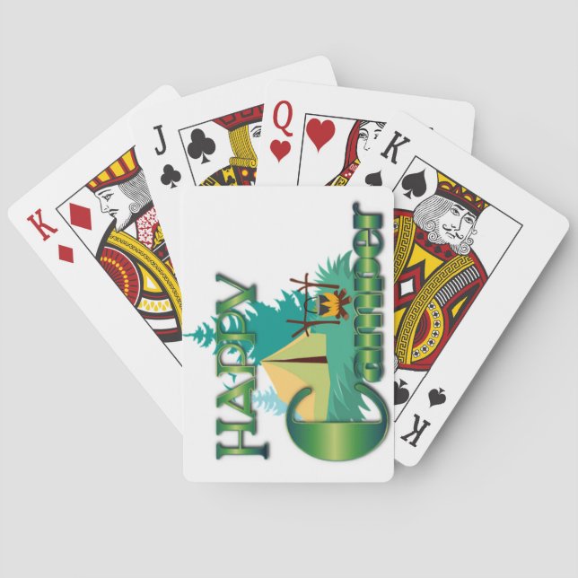 Baraja De Cartas Cuadrícula de reproducción de Camper feliz (Reverso)