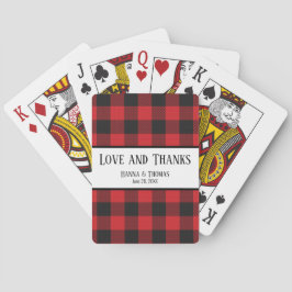Baraja De Cartas Cuadro Rústico de Búfalo Negro Rojo Boda