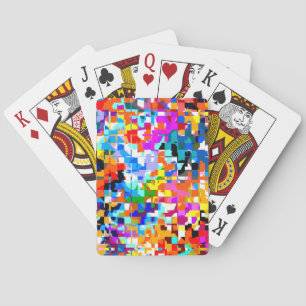 Baraja De Cartas Cuadros coloridos cuadrados abstractos lindo portá