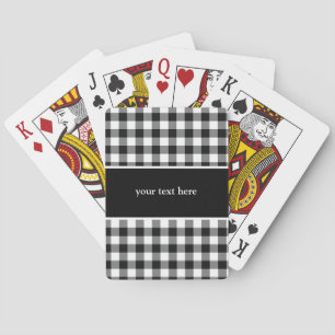 Baraja De Cartas Cuadros de búfalo rústicos en blanco y negro