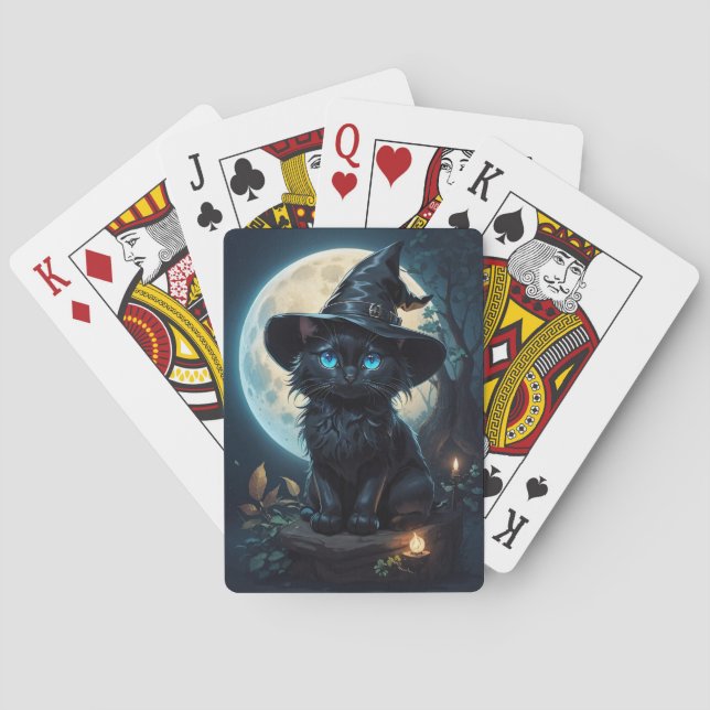 Baraja De Cartas Cuadros de juego de gatos del asistente (Reverso)