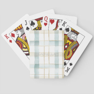 Baraja De Cartas Cuadros de rayas blancas crema azules