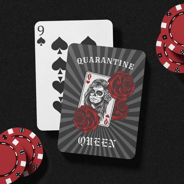 Baraja De Cartas Cuarentena Reina Skull y Rosas (Subido por el creador)