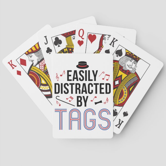 Baraja De Cartas Cuarteto de Barbershop fácilmente distrado por eti (Reverso)