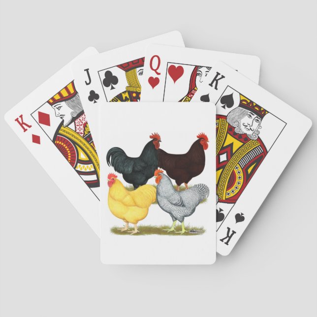 Baraja De Cartas Cuarteto de pollo de gallo pesado (Reverso)
