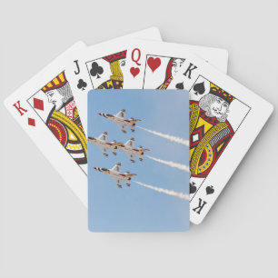 Baraja De Cartas Cuatro F-16 Thunderbirds vuelan en formación cerra