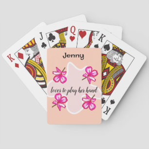 Baraja De Cartas Cuatro flores rosadas florales