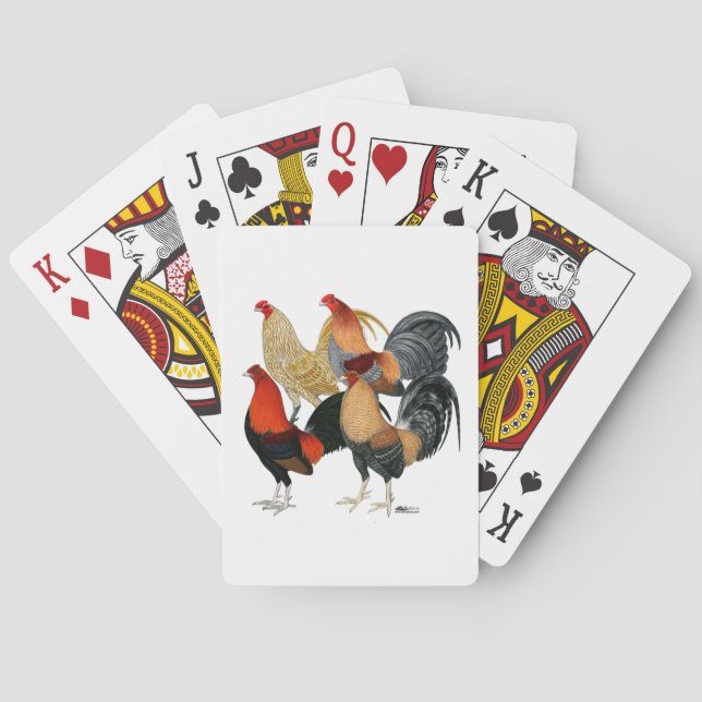 Baraja De Cartas Cuatro gallos de pelea (Reverso)