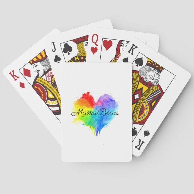 Baraja De Cartas Cubierta cardíaca arco iris de tarjetas (Reverso)