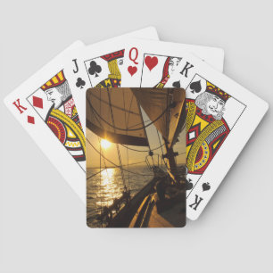 Baraja De Cartas Cubierta de barco de vela, rumbo al sol poniente