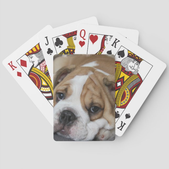 Baraja De Cartas Cubierta de Bulldog durmiente de tarjetas (Reverso)