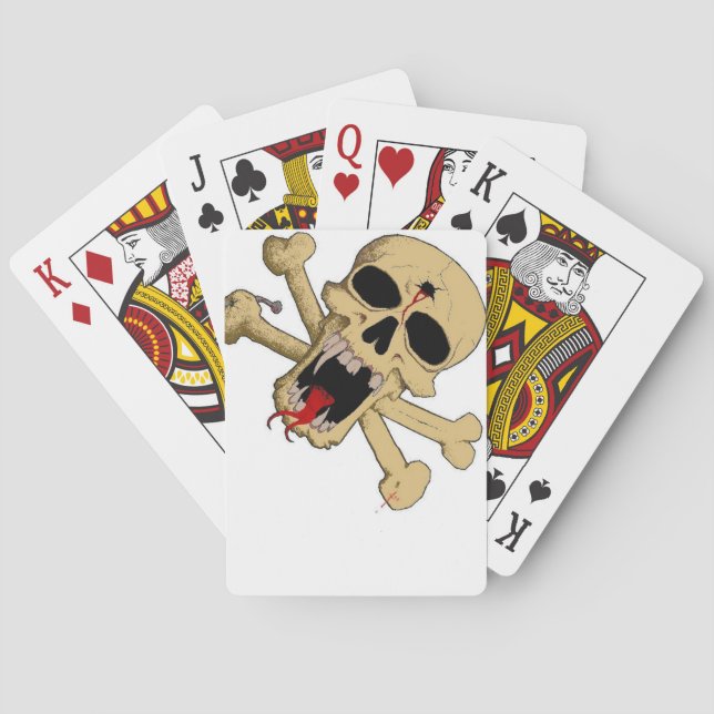 Baraja De Cartas cubierta de calaveras y huesos (Reverso)