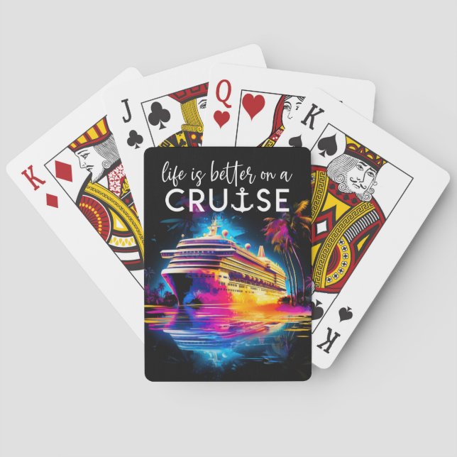 Baraja De Cartas Cubierta de cruceros fluorescentes de tarjetas (Reverso)