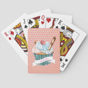 Baraja De Cartas Cubierta de estilo retro y punto de polka