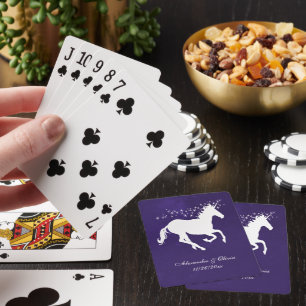 Baraja De Cartas Cubierta de la tarjeta de favoritos de boda violet