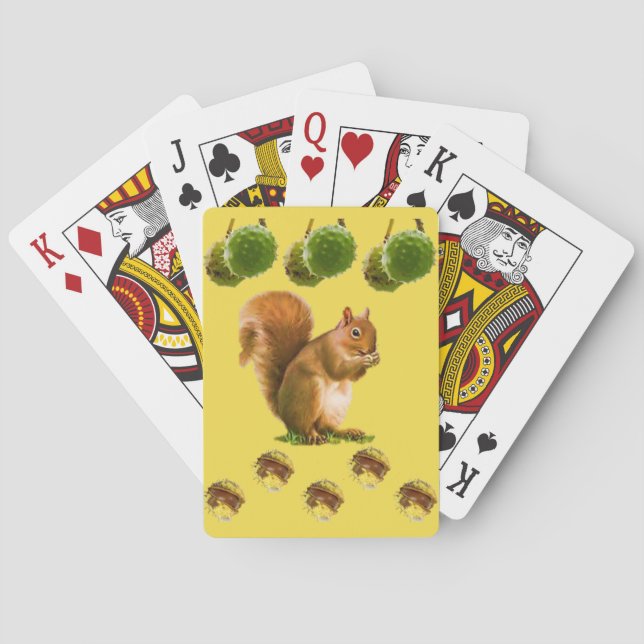 Baraja De Cartas Cubierta de la tarjeta de reproducción de ardillas (Reverso)