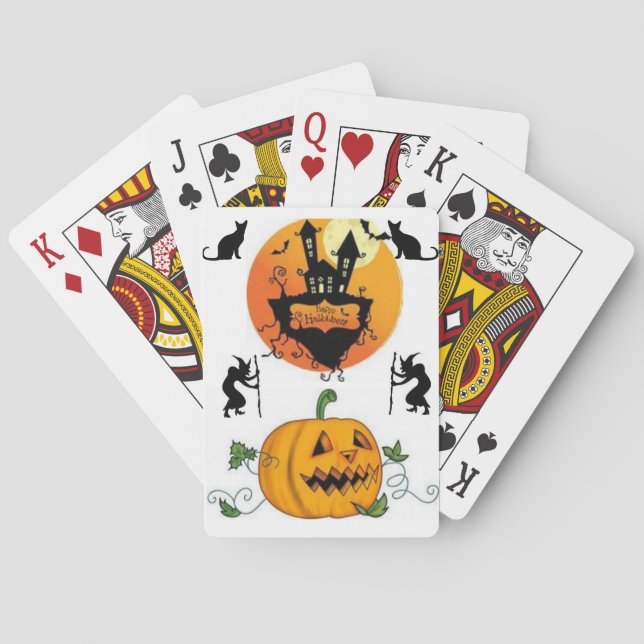 Baraja De Cartas Cubierta de la tarjeta de reproducción de Hallowee (Reverso)