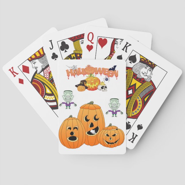 Baraja De Cartas Cubierta de la tarjeta de reproducción de Hallowee (Reverso)