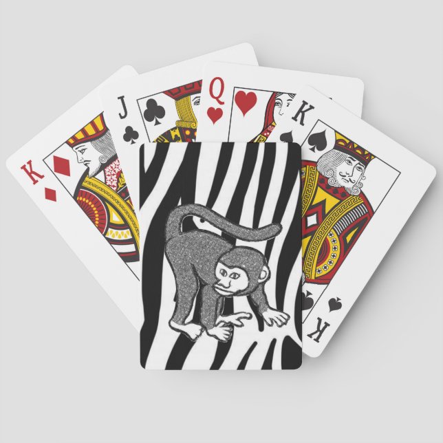 Baraja De Cartas Cubierta de la tarjeta de reproducción de mono (Reverso)