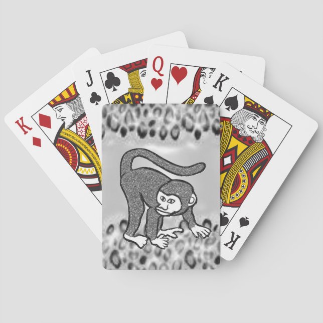 Baraja De Cartas Cubierta de la tarjeta de reproducción de mono (Reverso)