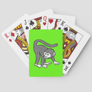 Baraja De Cartas Cubierta de la tarjeta de reproducción de mono