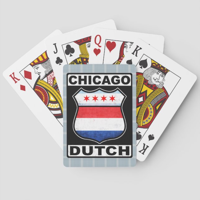 Baraja De Cartas Cubierta de la tarjeta Escudo Americana de Chicago (Reverso)