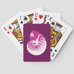 Baraja De Cartas Cubierta de Nautilus - berenjena morada y blanca