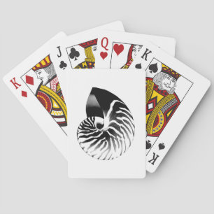 Baraja De Cartas Cubierta de Nautilus - negro, gris y blanco