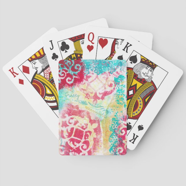 Baraja De Cartas Cubierta de pintura barroca Grunge Art Painting (Reverso)