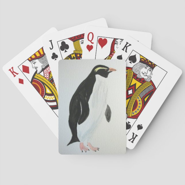 Baraja De Cartas Cubierta de tarjetas con el pingüino Art. (Reverso)