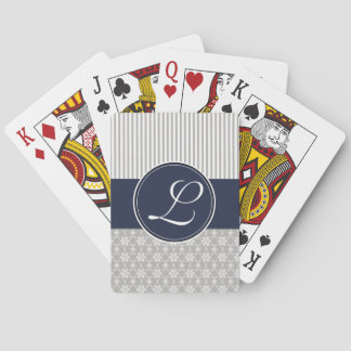 Baraja De Cartas Cubierta de tarjetas, Personalizado Monograma Patr