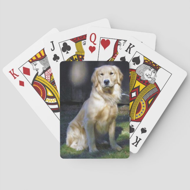 Baraja De Cartas Cubierta del golden retriever de tarjetas (Reverso)