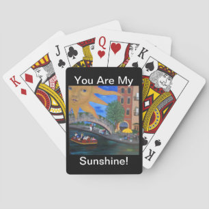Baraja De Cartas Cubierta del paseo del río de tarjetas