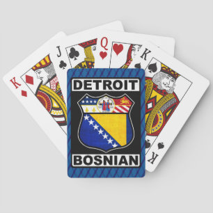 Baraja De Cartas Cubierta Detroit para tarjetas bosnio-estadouniden