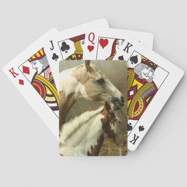Baraja De Cartas Cubierta gris del caballo de Eventing de tarjetas (Reverso)