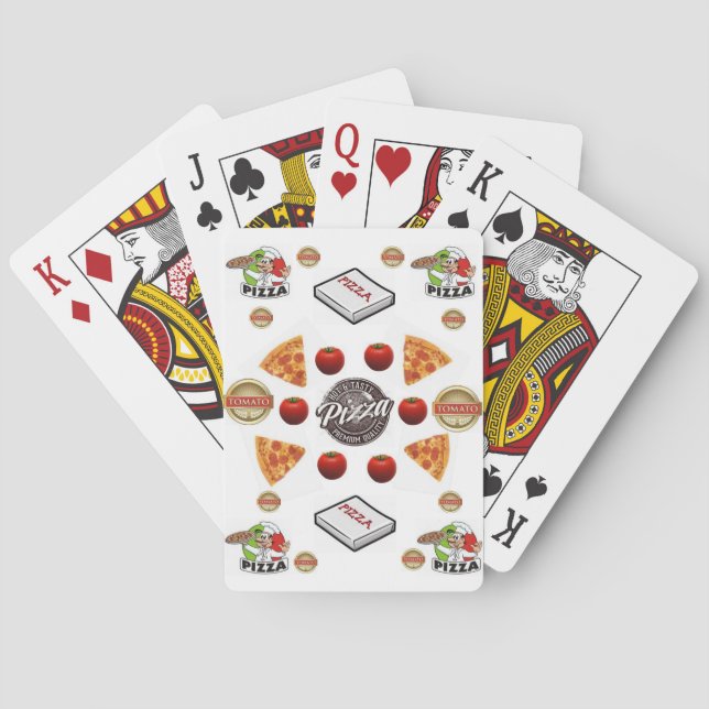 Baraja De Cartas Cubierta para tarjetas de reproducción de pizza (Reverso)