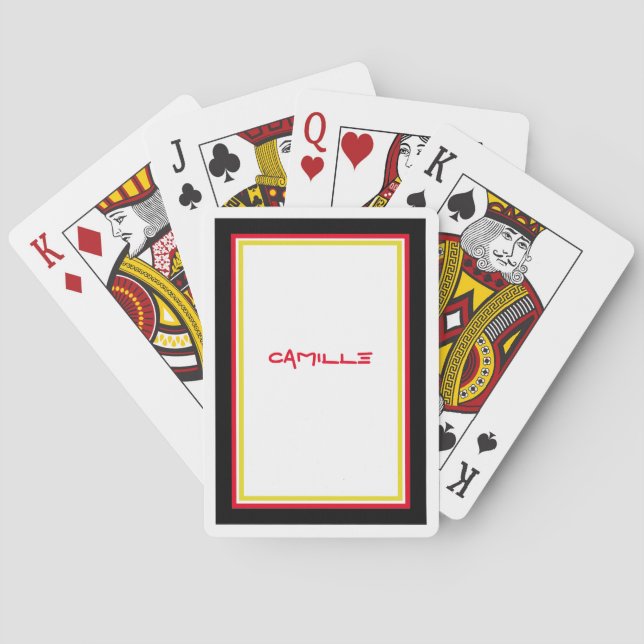 Baraja De Cartas Cubierta personalizada de tarjetas Black White Red (Reverso)