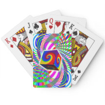 Cubo flotando sobre arte matemático