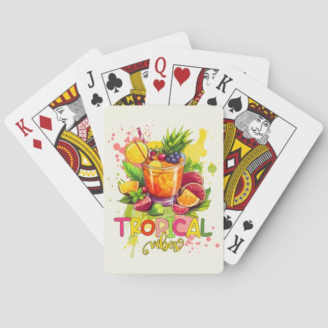 Baraja De Cartas Cubos tropicales - Frutas acuáticas de los tubos d (Reverso)