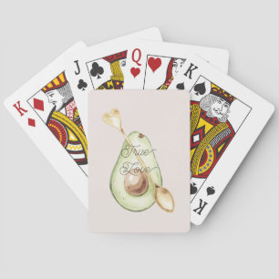 Baraja De Cartas Cuchara corazón aguacate rosa rubor Precioso