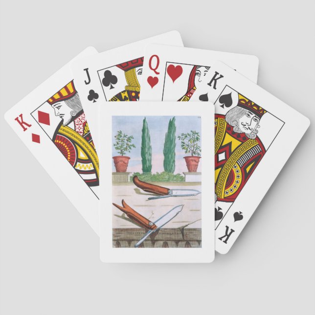 Baraja De Cartas Cuchillo de jardinería, de 'Hesperides' por Giovan (Reverso)