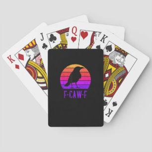 Baraja De Cartas Cuervo Ave F-Caw-F Atardecer Retro Vintage F-Caw-F