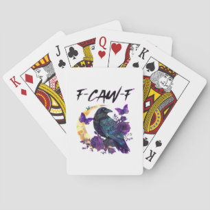 Baraja De Cartas Cuervo F Caw F Pájaro Divertido Luna Diseño Gótico