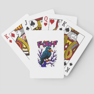 Baraja De Cartas Cuervo, F-Caw-F Pájaro Divertido Luna Gótico Humor