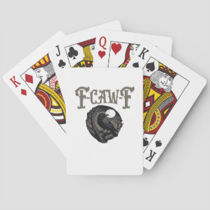 Baraja De Cartas Cuervo, F-Caw-F Pájaro Divertido Luna Gráfico Retr