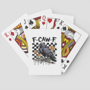 Baraja De Cartas Cuervo Floral, F-Caw-F Pájaro Divertido FCAWF Luna